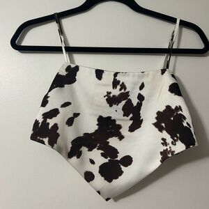 Stylish Brown and White Women’s Crop Top